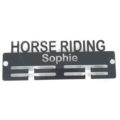 Super Cool Creation Personalised"Horse Riding" Medal Hanger - Bright Green