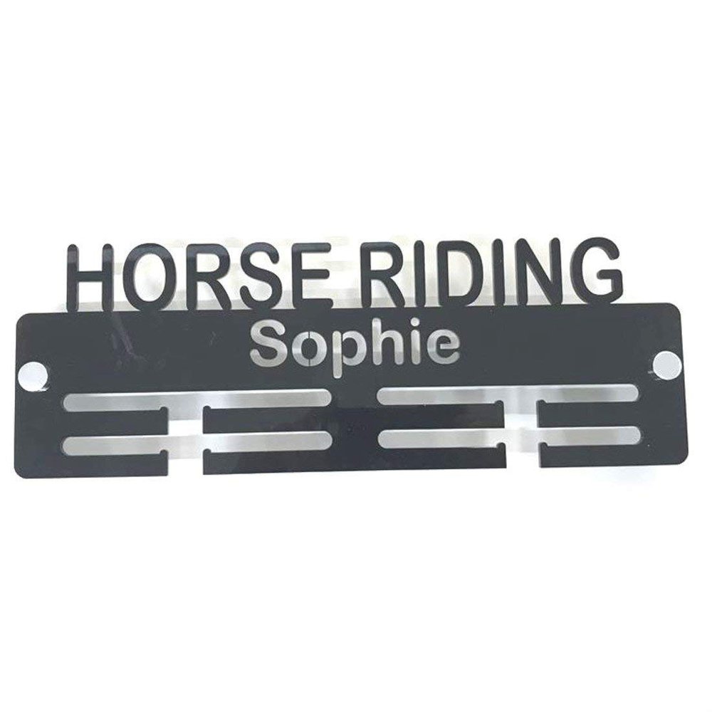 Super Cool Creation Personalised"Horse Riding" Medal Hanger - Yellow