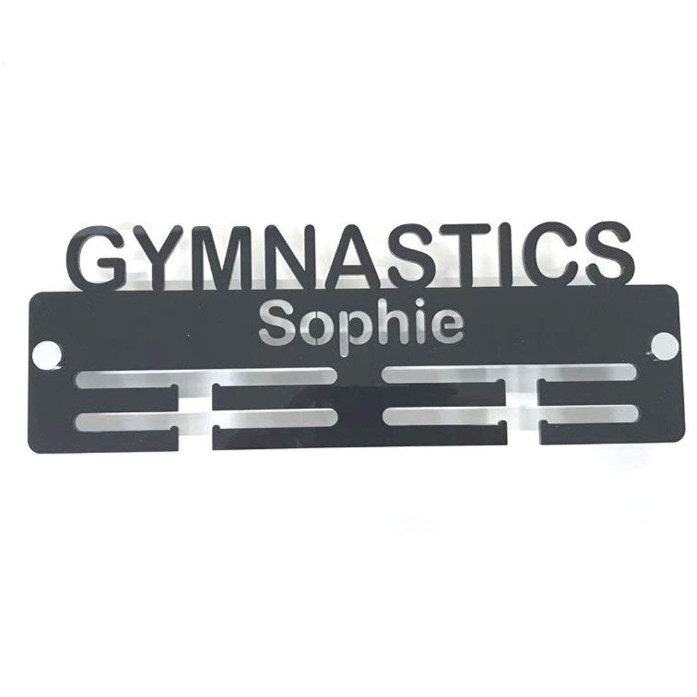 Super Cool Creation Personalised"Gymnastics" Medal Hanger - Orange