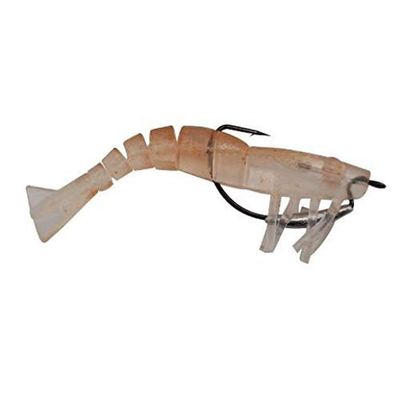 Egret Baits E-VSW35-18-09 3.5" Vudu Weedless Shrimp 2/Pk, Clear