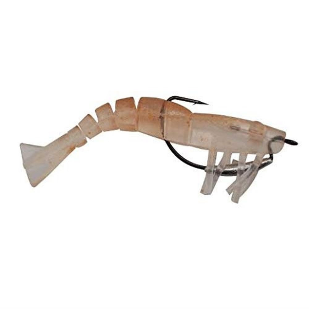Egret Baits E-VSW35-18-09 3.5" Vudu Weedless Shrimp 2/Pk, Clear