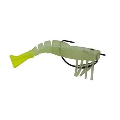 Egret Baits E-VSW35-18-06 3.5" Vudu Weedless Shrimp 2/Pk, Gold Glitter