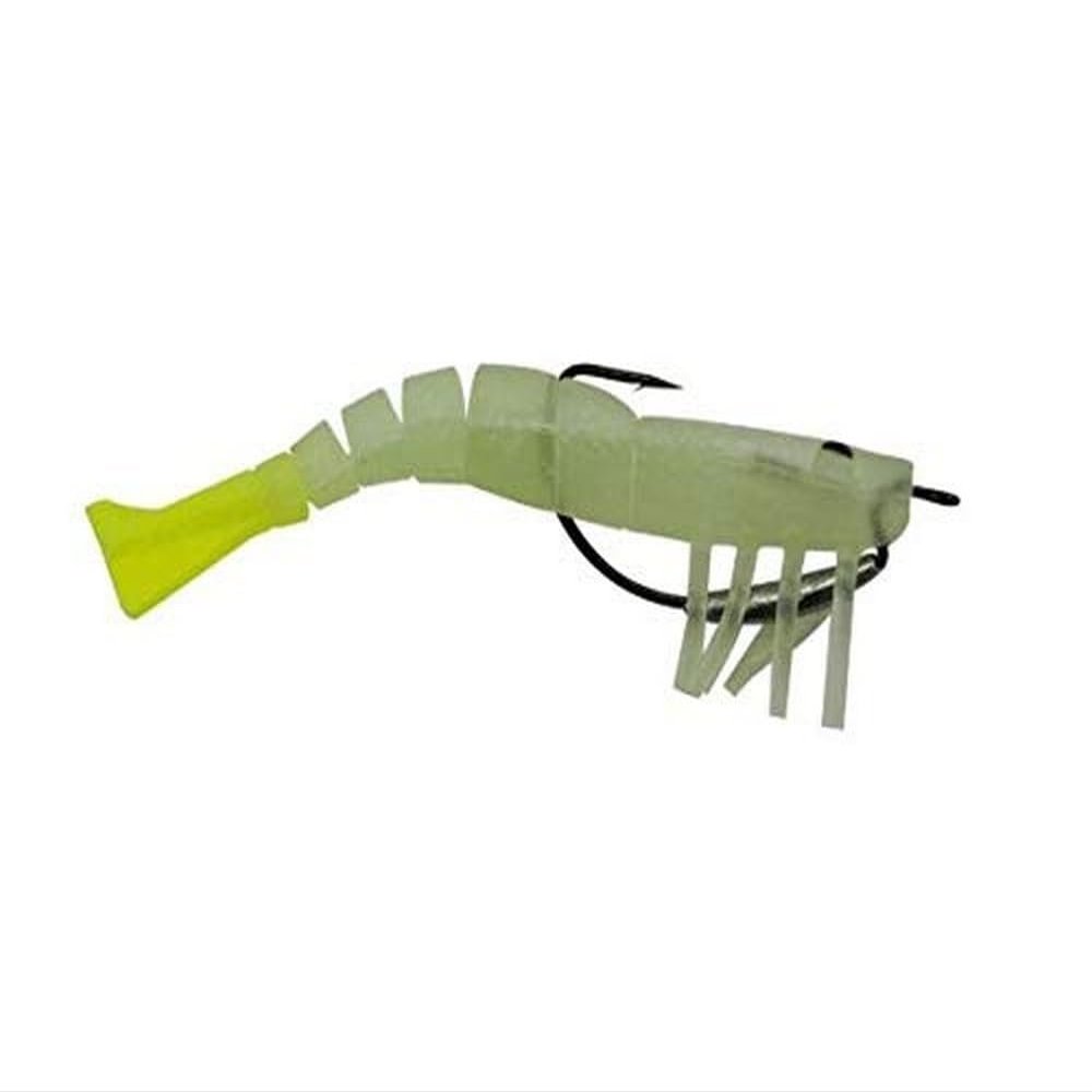 Egret Baits E-VSW35-18-06 3.5" Vudu Weedless Shrimp 2/Pk, Gold Glitter