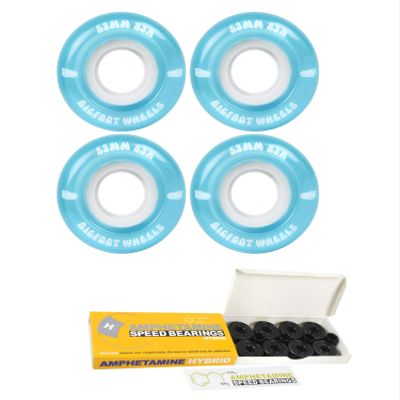 Bigfoot Skateboard Wheels 53mm 83A Soft Cruiser Filmer Blue + Ceramic Bearings