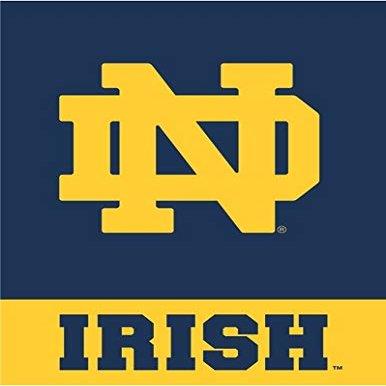 7 Inch Notre Dame Blue Gold ND Irish Logo Decal University of Notre Dame Fighting Irish Removable Wall Sticker Art NCAA Home Room Decor 5 by 6 1/2 Inches