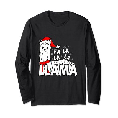 Llama Shirt - Fa La La La Llama Christmas Long Sleeve Shirt