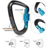 STURME Carabiner Clip 12KN Aluminium Wiregate Lightweight Heavy Duty Large Strong Durable D-Ring Hooks Spring Snap Link Keychain Clips Set for Hammock Improved Design for 2024 (Blue) view 4