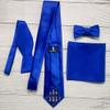 KissTies Boys Bow Tie Royal Blue Satin Bowtie For Kids Bows + Gift Box view 4