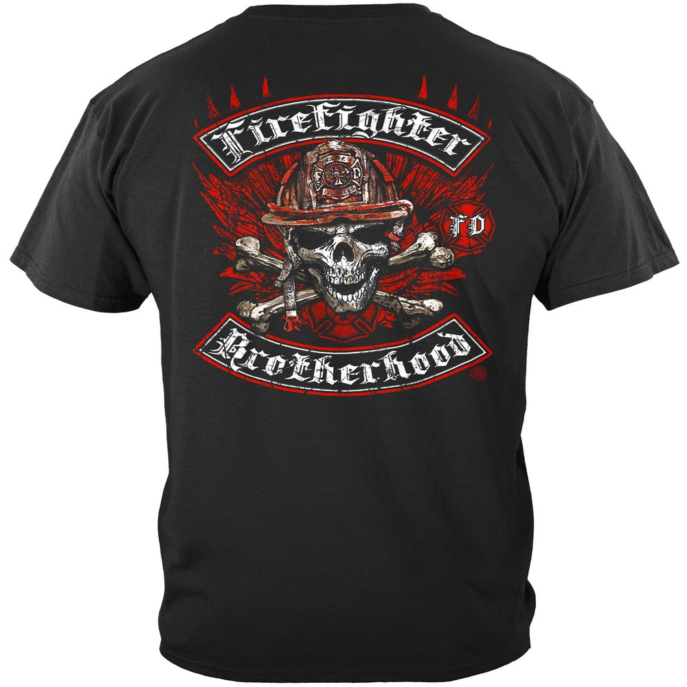 Fireman Flag | Firefighter Biker Cross Bones Shirt ADD156-FF2144-4XL