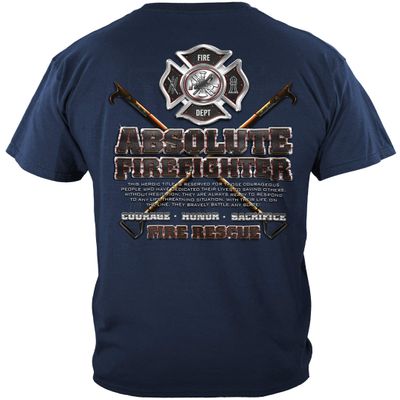 Erazor Bits Firefighter t Shirt | Absolute Firefighter Blue Print Shirt ADD156-FF2131-4XL
