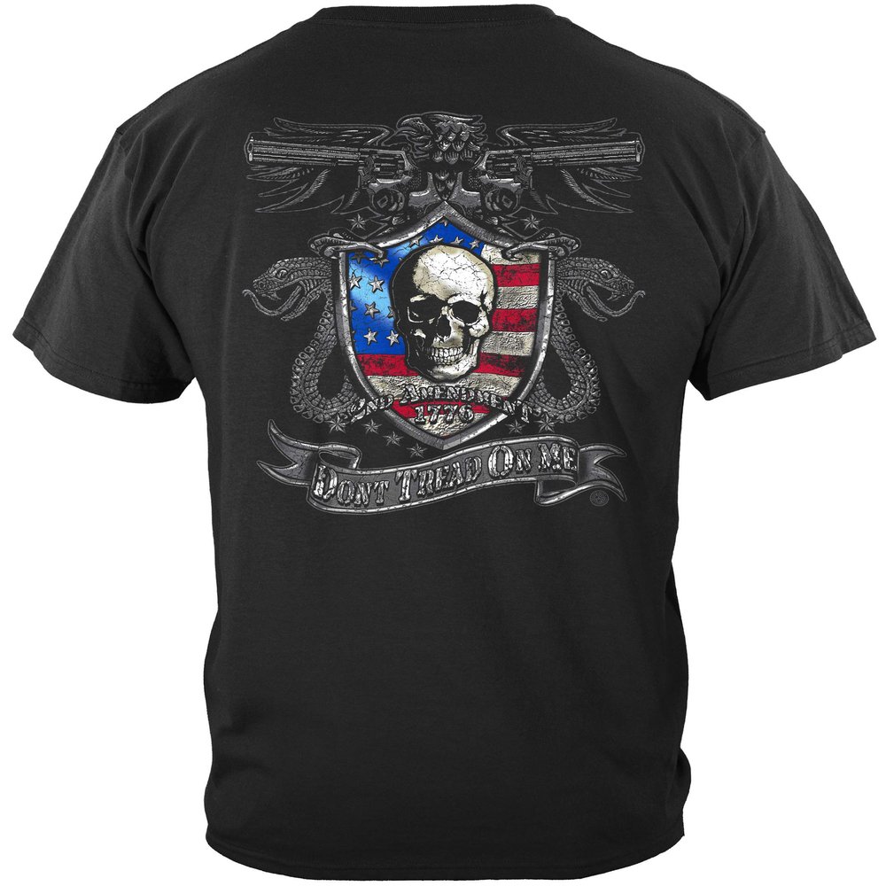 2nd Amendment Mancave Decorations | 2nd Amendment Don't Tread On Me Silv Shirt ADD198-RN2243-5XL