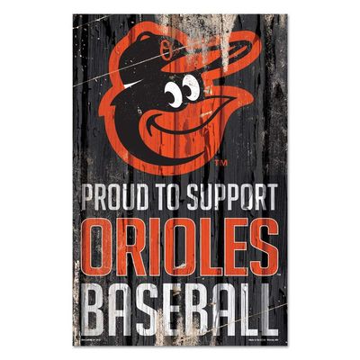 Wincraft MLB Baltimore Orioles SignWood Proud to Support Design, Team Color, 11x17