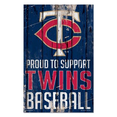 Wincraft MLB Minnesota Twins SignWood Proud to Support Design, Team Color, 11x17