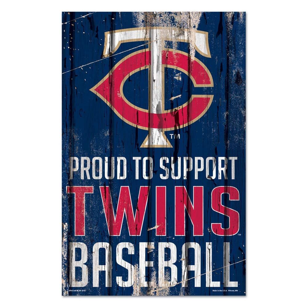 Wincraft MLB Minnesota Twins SignWood Proud to Support Design, Team Color, 11x17