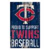 Wincraft MLB Minnesota Twins SignWood Proud to Support Design, Team Color, 11x17 view 1