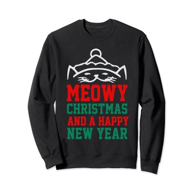 Cat Lover Christmas Novelty Gifts Crewneck Men Women Sweatshirt