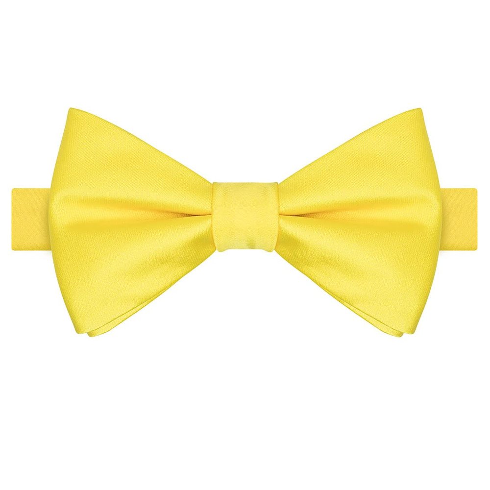 KissTies Boys' Bow Tie Bright Yellow Satin Bowtie For Kids Boys Bows + Gift Box
