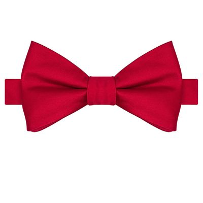 KissTies Kids Bow Tie Scarlet Red Satin Bowtie For Kids Boys Bows + Gift Box