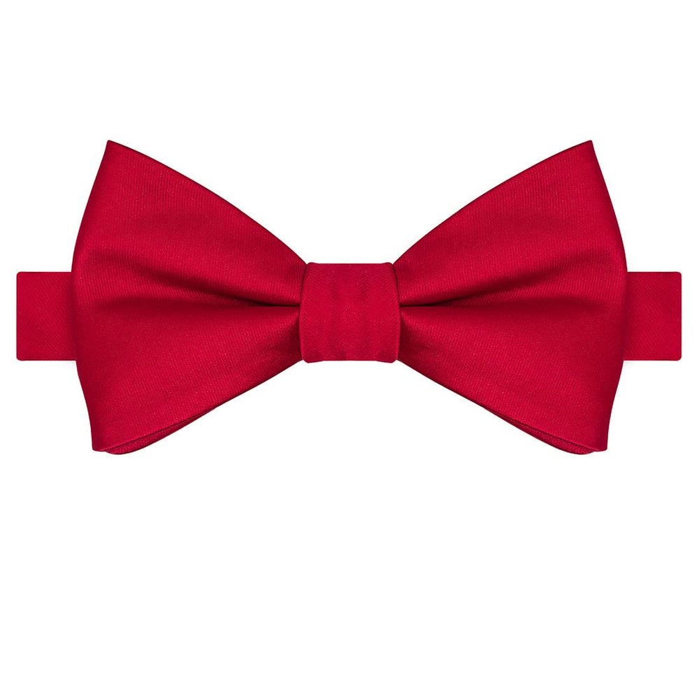 KissTies Kids Bow Tie Scarlet Red Satin Bowtie For Kids Boys Bows + Gift Box
