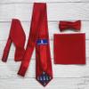 KissTies Kids Bow Tie Scarlet Red Satin Bowtie For Kids Boys Bows + Gift Box view 4