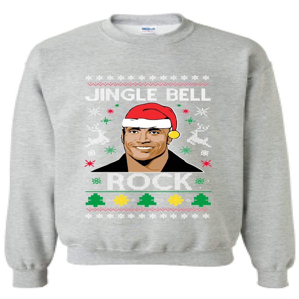 ALLNTRENDS Adult Sweatshirt Jingle Bell Rock Trendy Ugly Christmas Holiday Party (XL, Sporty Grey)