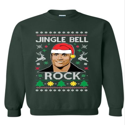 ALLNTRENDS Adult Sweatshirt Jingle Bell Rock Trendy Ugly Christmas Holiday Party (2XL, Forest Green)