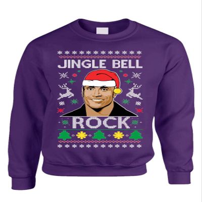 ALLNTRENDS Adult Sweatshirt Jingle Bell Rock Trendy Ugly Christmas Holiday Party (M, Purple)
