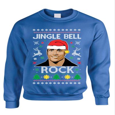 ALLNTRENDS Adult Sweatshirt Jingle Bell Rock Trendy Ugly Christmas Holiday Party (XL, Royal Blue)
