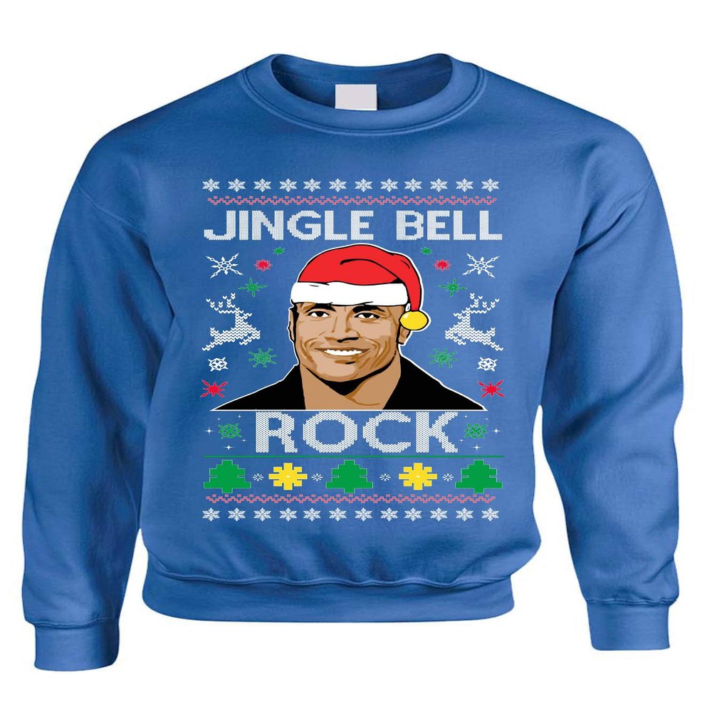 ALLNTRENDS Adult Sweatshirt Jingle Bell Rock Trendy Ugly Christmas Holiday Party (XL, Royal Blue)