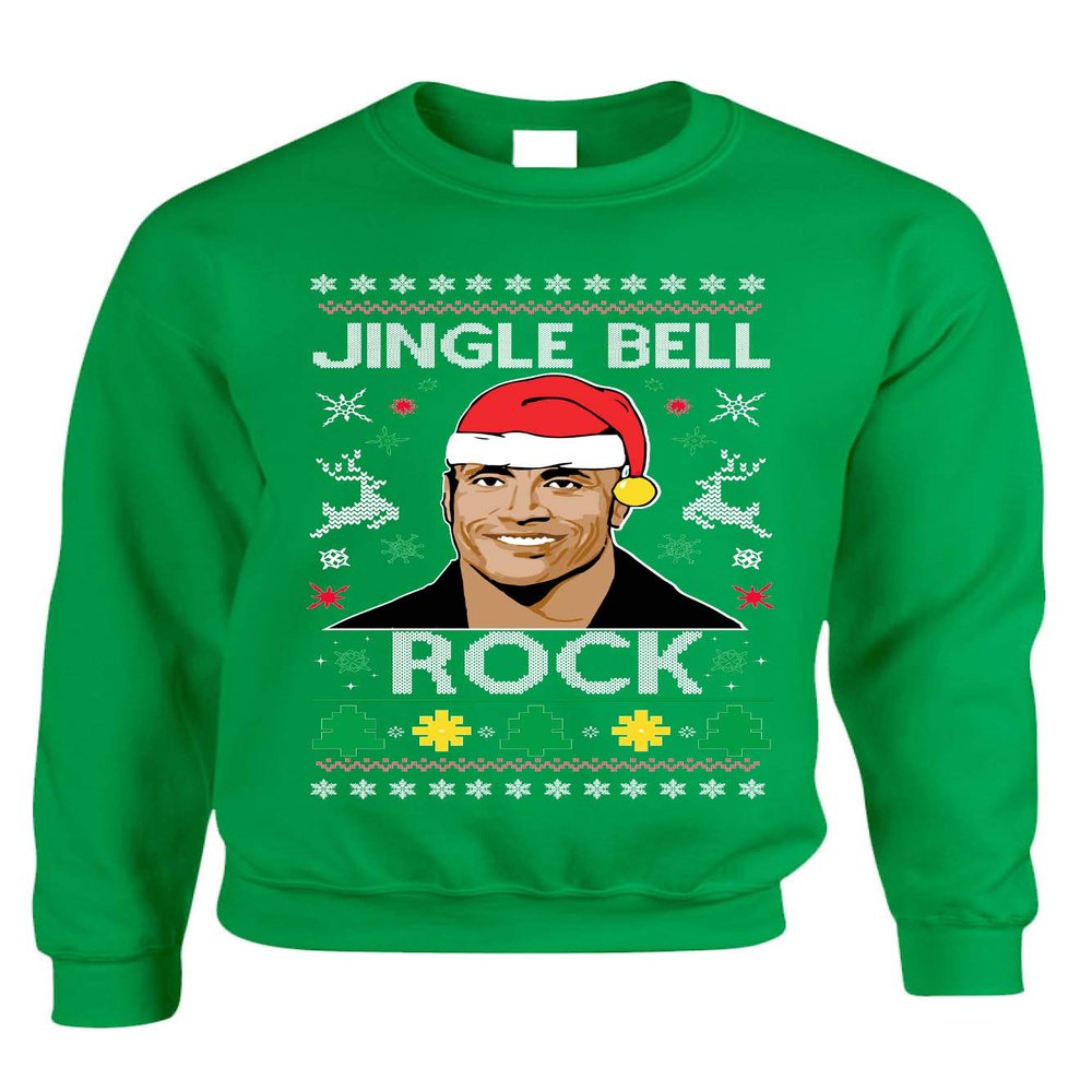ALLNTRENDS Adult Sweatshirt Jingle Bell Rock Trendy Ugly Christmas Holiday Party (L, Irish Green)