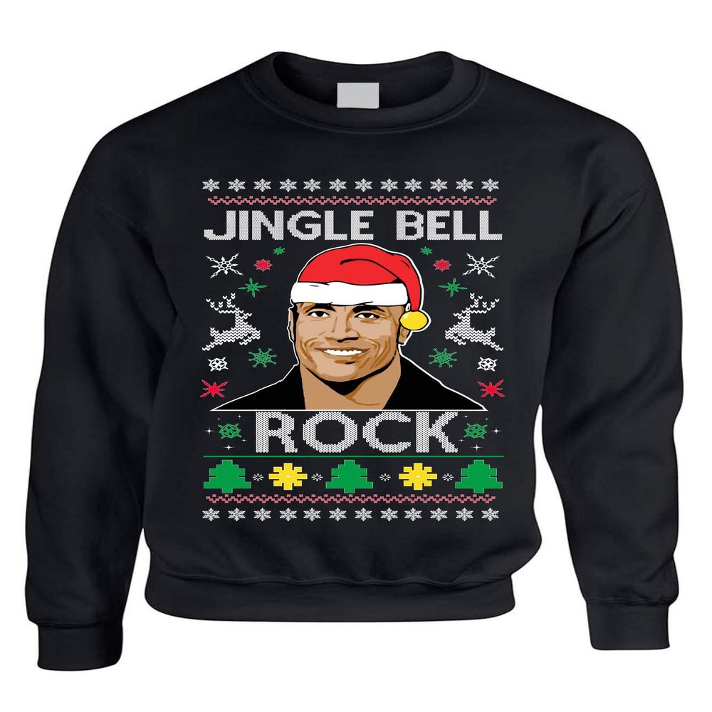 ALLNTRENDS Adult Sweatshirt Jingle Bell Rock Trendy Ugly Christmas Holiday Party (2XL, Black)