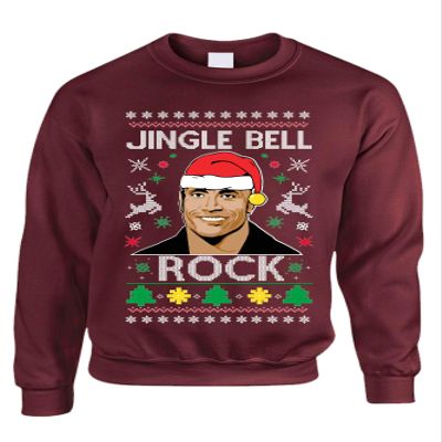 ALLNTRENDS Adult Sweatshirt Jingle Bell Rock Trendy Ugly Christmas Holiday Party (S, Maroon)