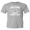 Awesome Uncle Looks Like Adult Funny Adult T-Shirt Tee (Medium, Sports Gray w/White) view 1