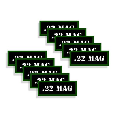 Speed Demon Hot Rod Shop Ammo Can Labels 22 MAG Ammunition Decals 10 Pack Adhesive Vinyl 3"x1.15"