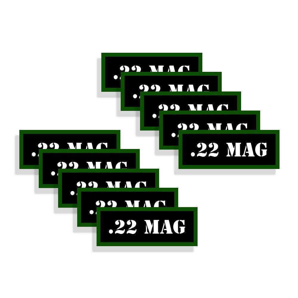 Speed Demon Hot Rod Shop Ammo Can Labels 22 MAG Ammunition Decals 10 Pack Adhesive Vinyl 3"x1.15"