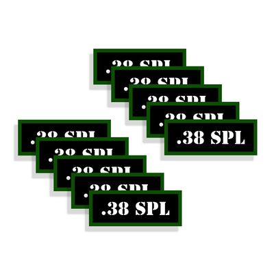 Speed Demon Hot Rod Shop Ammo Can Labels 38 Special Ammunition Decals 10 Pack Adhesive Vinyl 3"x1.15"