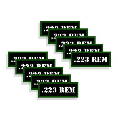 Speed Demon Hot Rod Shop Ammo Can Labels .223 REM Ammunition Decals 10 Pack Adhesive Vinyl 3"x1.15"