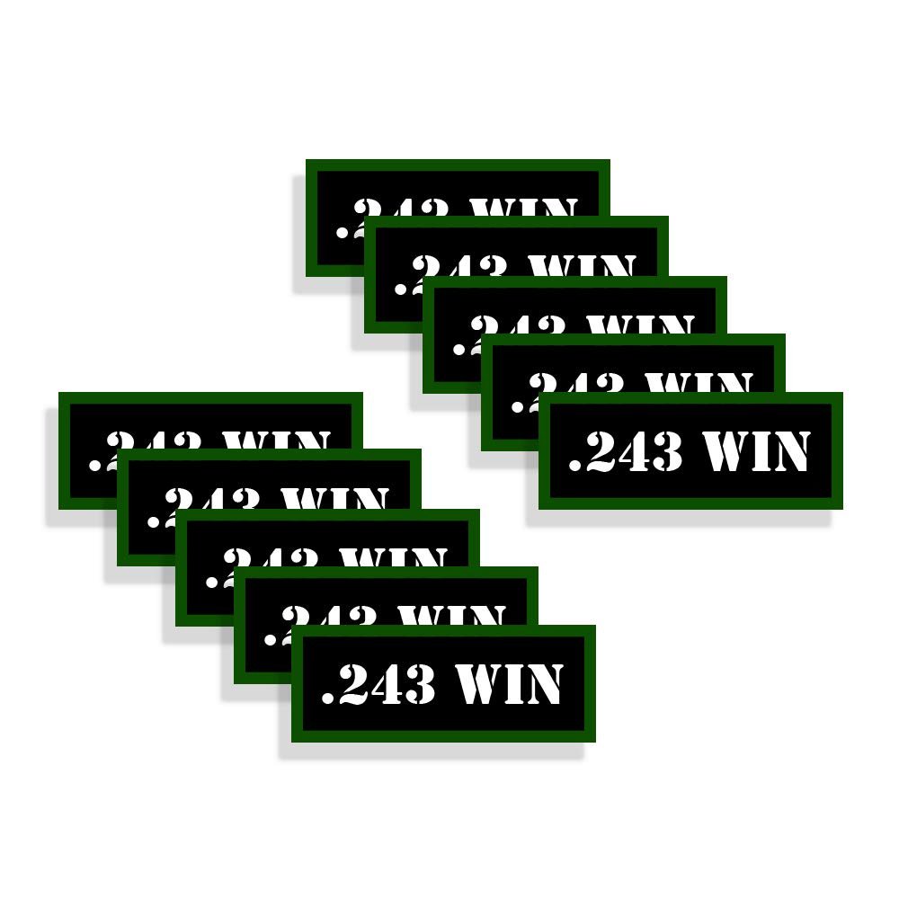 Speed Demon Hot Rod Shop Ammo Can Labels 243 Win Ammunition Decals 10 Pack Adhesive Vinyl 3"x1.15"