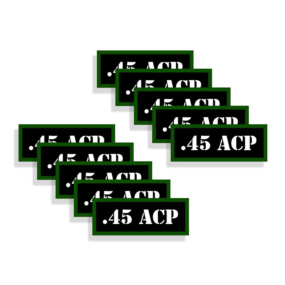 Speed Demon Hot Rod Shop Ammo Can Labels 45 ACP Ammunition Decals 10 Pack Adhesive Vinyl 3"x1.15"