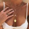 U7 Customized Locket Necklace That Holds Picture 18K Gold Oval Pattern Photo Lockets Pendant for Women view 2