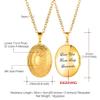 U7 Customized Locket Necklace That Holds Picture 18K Gold Oval Pattern Photo Lockets Pendant for Women view 4