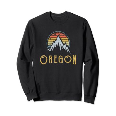 Retro Oregon Mountain Nature Outdoor Hiking Sweat Shirt