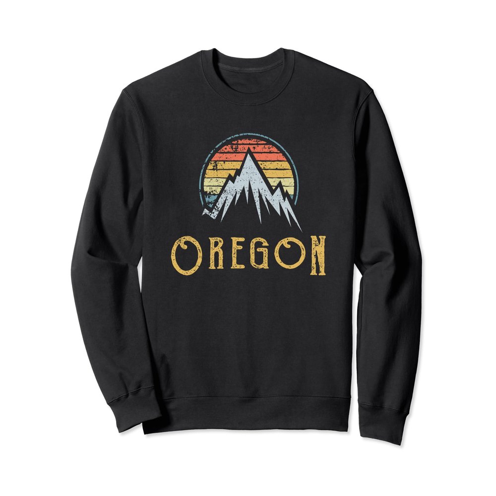 Retro Oregon Mountain Nature Outdoor Hiking Sweat Shirt
