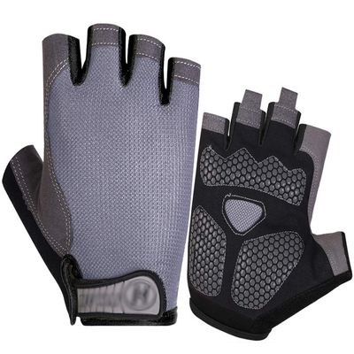 Cycling Gloves Mountain Biking Gloves with Anti-Slip Shock-Absorbing Pad Outdoor Sports Half Finger Gloves for Men and Women (Gray, L)