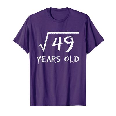 Square Root of 49 7th Birthday 7 Years Old Math Funny T-Shirt