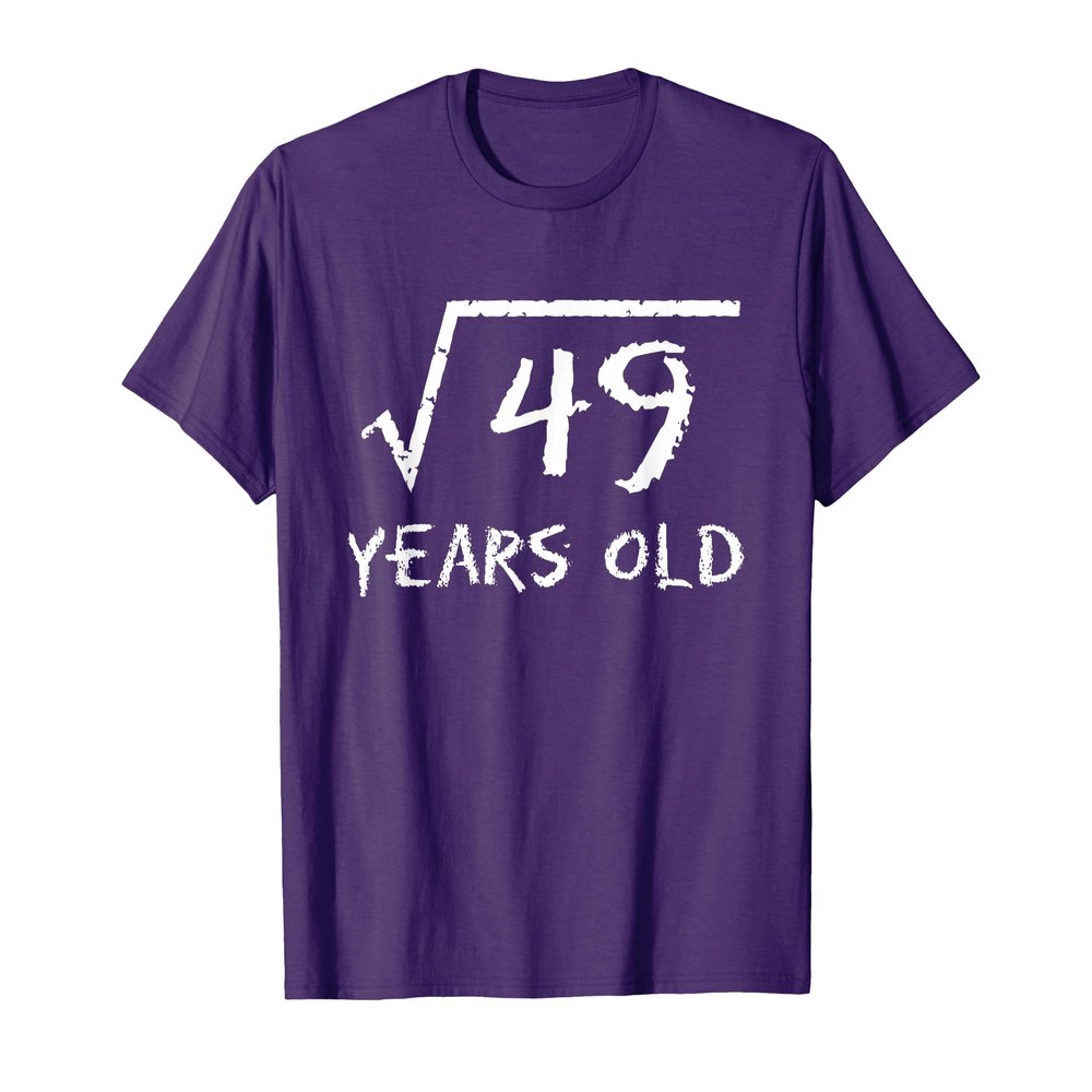 Square Root of 49 7th Birthday 7 Years Old Math Funny T-Shirt
