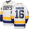Phoneutrix Hanson Brothers Charlestown Chiefs 16 Jack 17 Steve 18 Jeff Slap Shot Movie Hockey Jersey Blue (16 White, Medium) view 1