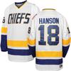 Phoneutrix Hanson Brothers Charlestown Chiefs 16 Jack 17 Steve 18 Jeff Slap Shot Movie Hockey Jersey Blue (18 White, Large) view 1