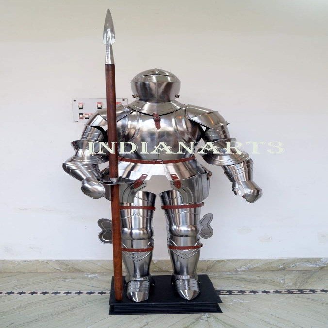Marine Gift Shop Medieval Knight Suit of Armor 15th Century Combat Full Body Armour Statue