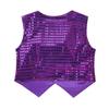 Agoky Kids Boys Glittery Sequined Vest Jacket Shiny Waistcoat for Prom Dance Stage Performance Purple 10-12 view 2